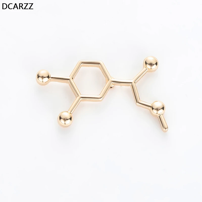 

DCARZZ Adrenaline Molecule Pin Scinece Medical Biology Pins Metal Fashion Jewelry Beautiful Brooches Pins Women Gift