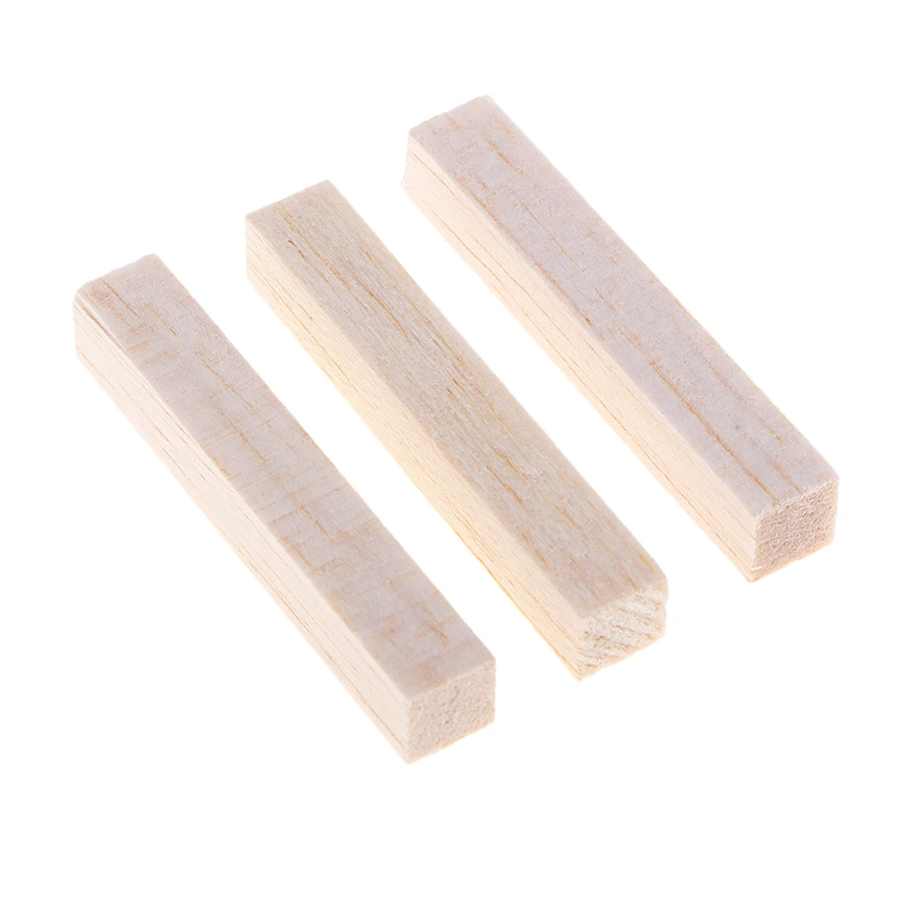 Unfinished Square Balsa Wood Stick Wooden Dowel Rod Block for Kids Model Making Ornaments DIY Craft 50/80/100/130/150mm