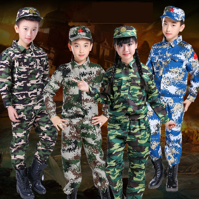 

SQING Military Uniform Children's Clothing Set Multicam Holloween Cos-play Military Teenager Boy Combat High Quality Army Suit