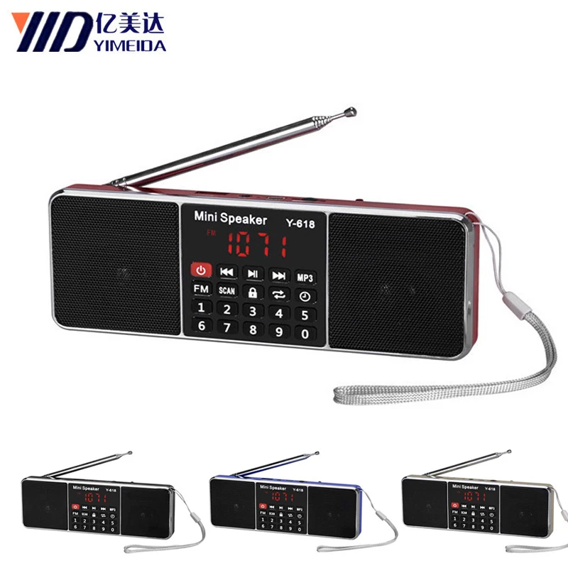 Y 618 мини FM радио dab динамик USB Перезаряжаемый музыкальный плеер Поддержка TF/SD
