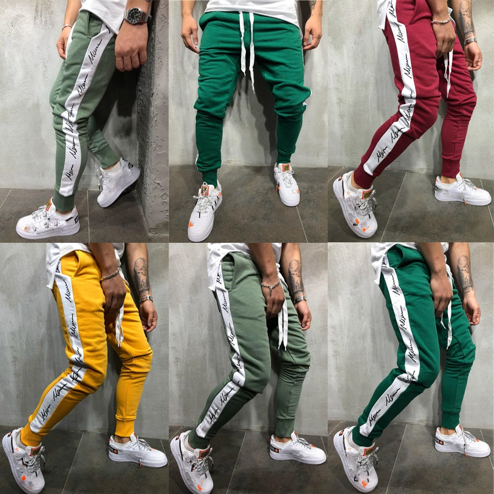 Running Pant Mens Slim Fit Tracksuit Bottoms Loose Jogging Joggers Sweat Pants Exercise Sportwear Trousers