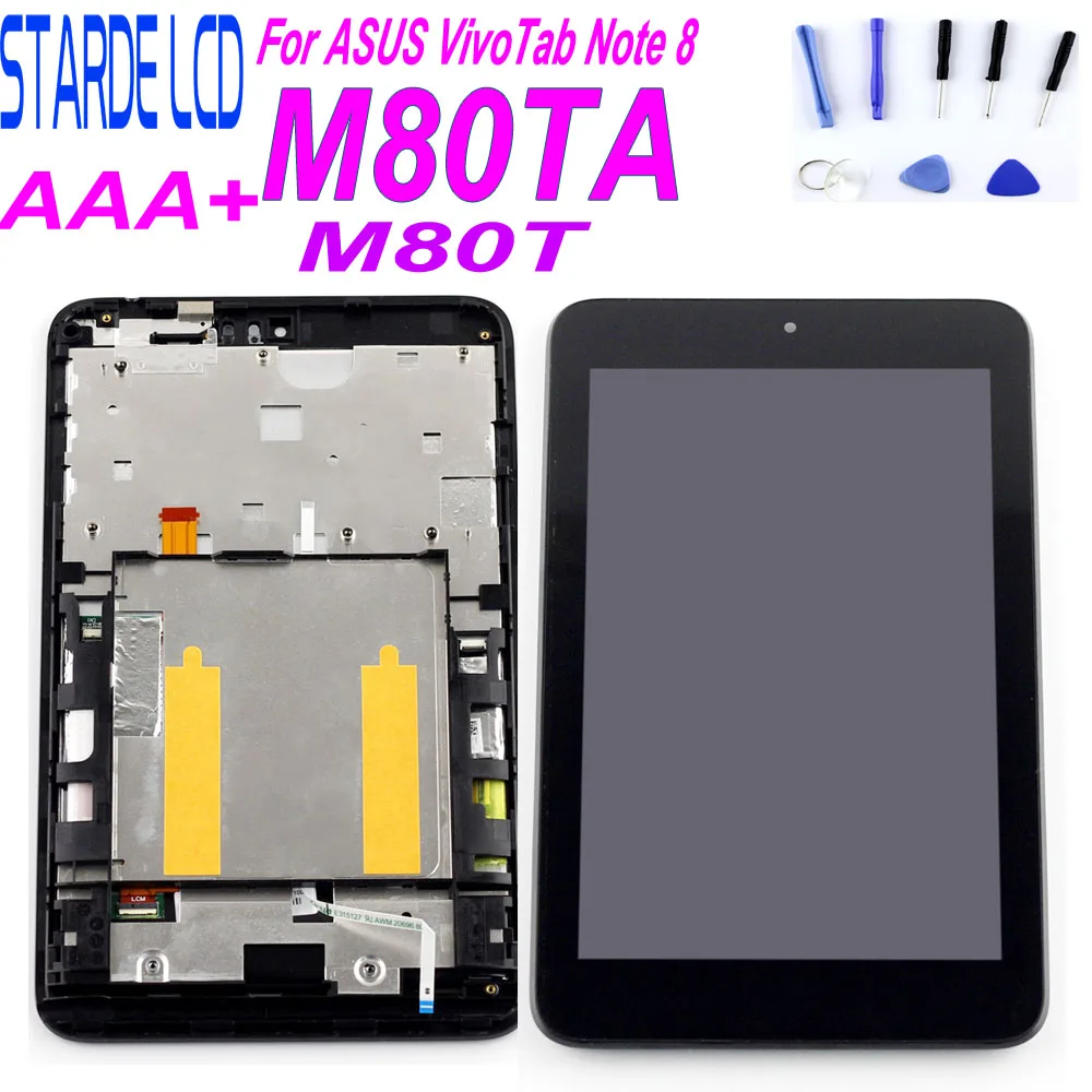 Kopen STARDE Vervanging LCD Voor Asus VivoTab Note 8 M80TA M80T Lcd Touch Screen Digitizer Vergadering Frame