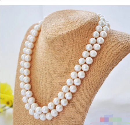 

HOT SELL - P4905 AA++ 2row 18" 11mm white round freshwater pearl necklace ^^^@^Noble style Natural Fine jewe > -Top quality free