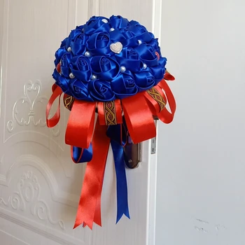

Blue Bridal Bouquet Wedding Bouquet artif Wedding Bouquet artificial Rose Wedding flower de mariage
