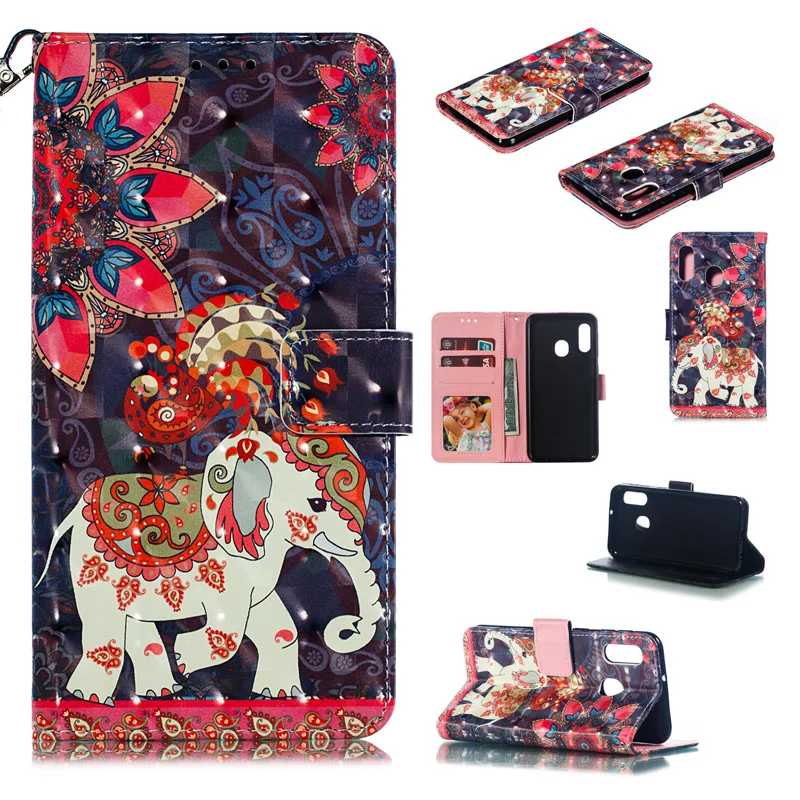 

2019 New 3D Mobile Phone Wallet Cover Case For Samsung Galaxy A30 Case A20E Flip PU Leather Bag For Galaxy A20 Case A10 Pouch