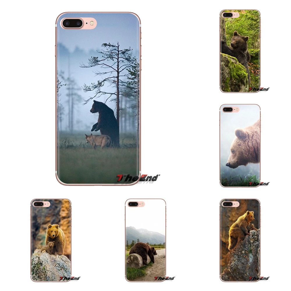 

For Huawei Mate Honor 4C 5C 5X 6X 7 7A 7C 8 9 10 8C 8X 20 Lite Pro Soft Transparent Cases Covers Lonely Alaska Brown Bear