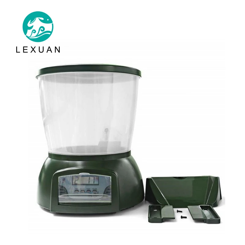 

Automatic feeding fisherman aquarium fish tank feeding machine LCD display timing quantitative fish pond feeder 4.25L
