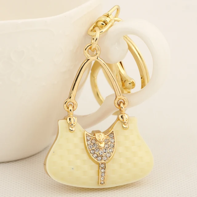 Trendy Mini Small Designer Handbag Keychain Fashion Metal Trinkets Key