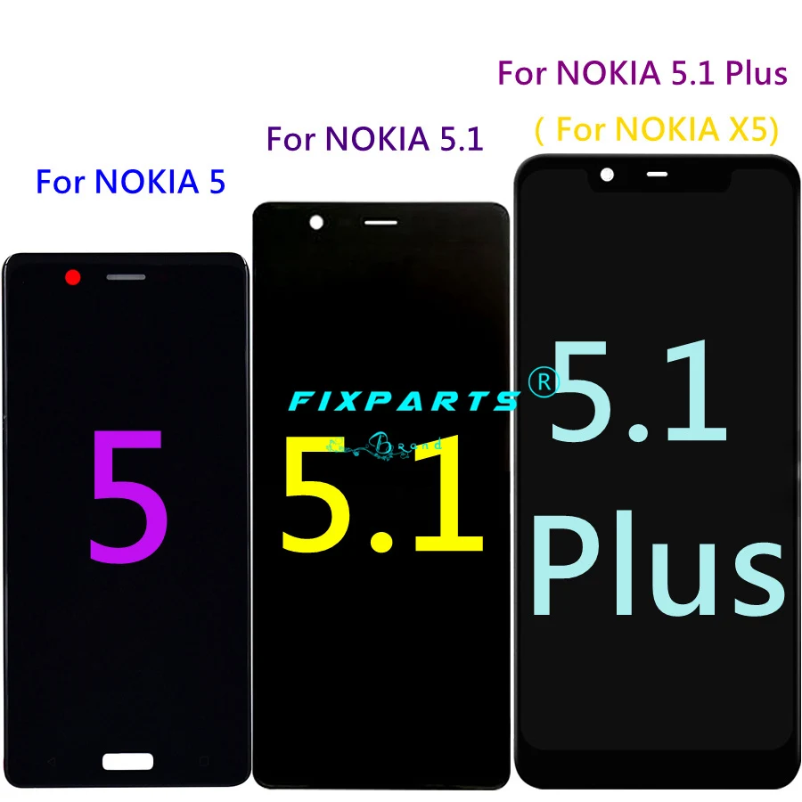 Для Nokia 5 1 ЖК дисплей сенсорный экран дигитайзер TA 1024 1027 1044 1053 1008 1030 1109 для Plus