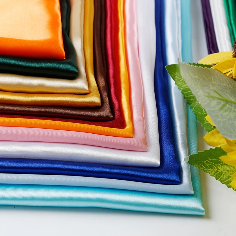

wedding decoration high quality soft satin Designer Morandi faux silk fabric for lining and Evening dress S1