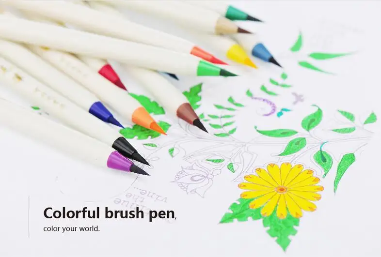 

Platinum colorful soft brush head watercolor pen calligraphy pen drawing set supplies