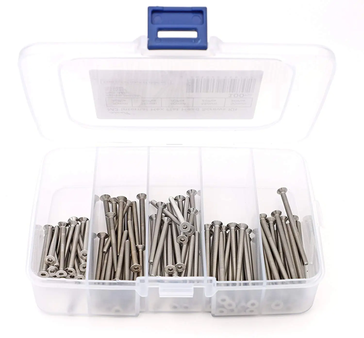 

100 Pcs M3 x 30mm/35mm/40mm/45mm/50mm Stainless Steel 304 Internal Hex Drives Flat Head Cap Screws Kit
