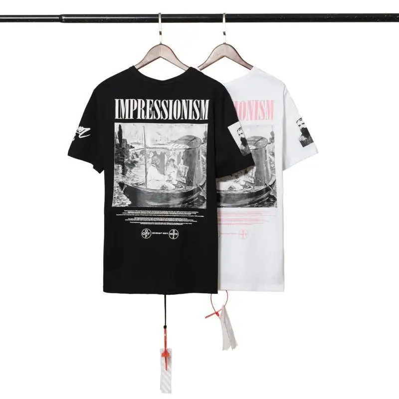 

19ss OFF-WHITE C/O VIRGIL ABLOH OW Streetwear 99 new print Men Couple short sleeve t-shirt Male girlfriend gift