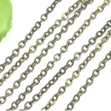 100 м/лот медь, бронзовый оттенок цепи плоские звенья цепи 3*4 мм результаты