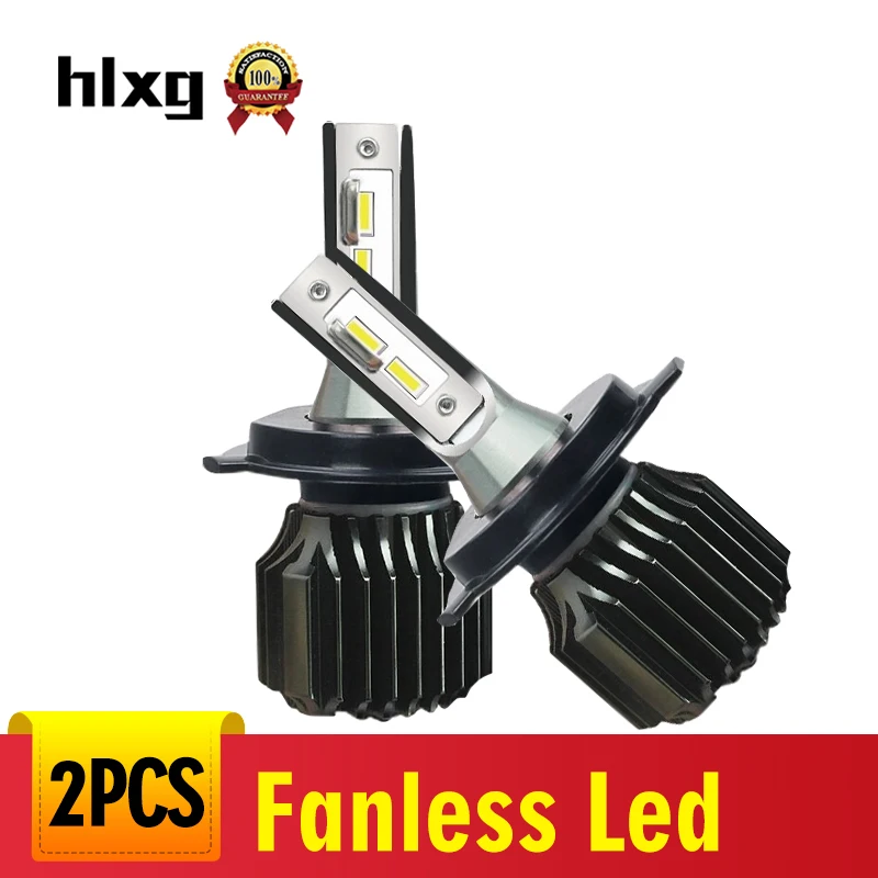 HLXG H7 Led H3 Автомобильные фары безвентиляторный H11 H4 светодиодные лампы 9005 HB3 9006 HB4 H8
