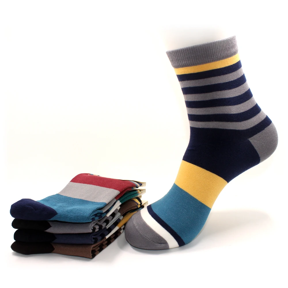 Men's Fashionable Colorful Soft Cotton Socks (5 Pairs)in Men's Socks