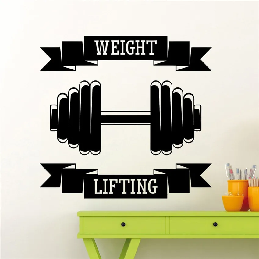 Weightlifting Wall Sticker Gymnastics Fitness Sticker Gym Art Home