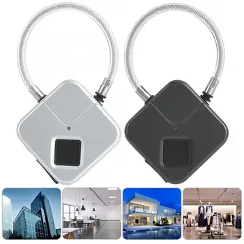 

smart door lock Smart Fingerprint Lock Keyless Padlock Wire Rope Padlock USB Charging