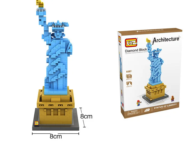 

Factory LOZ DIY Blocks Easter Island Micro Blocks the Statue of Liberty Small Bricks the white house DIY Building Toys Kids Toys