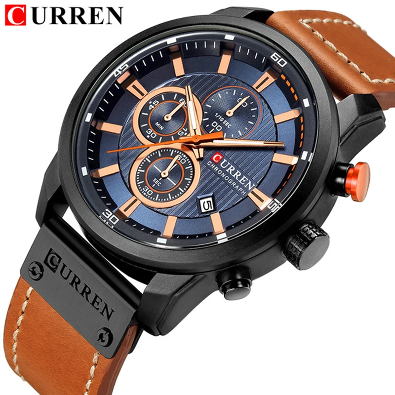 Relogio Masculino Curren 8291 кварц Синий Vogue Бизнес Спортивные часы Элитный бренд для мужчин армия военная Униформа часы человек кварцевые часы