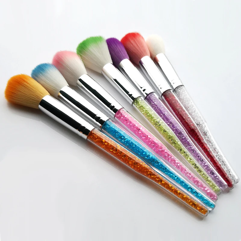 

1Pc Nail/Makeup Dust Brush Acrylic UV Gel Powder Rhinestone Handle Crystal Brush Powder Brush Nail Arts Dust Cleaner Brush, HJ87