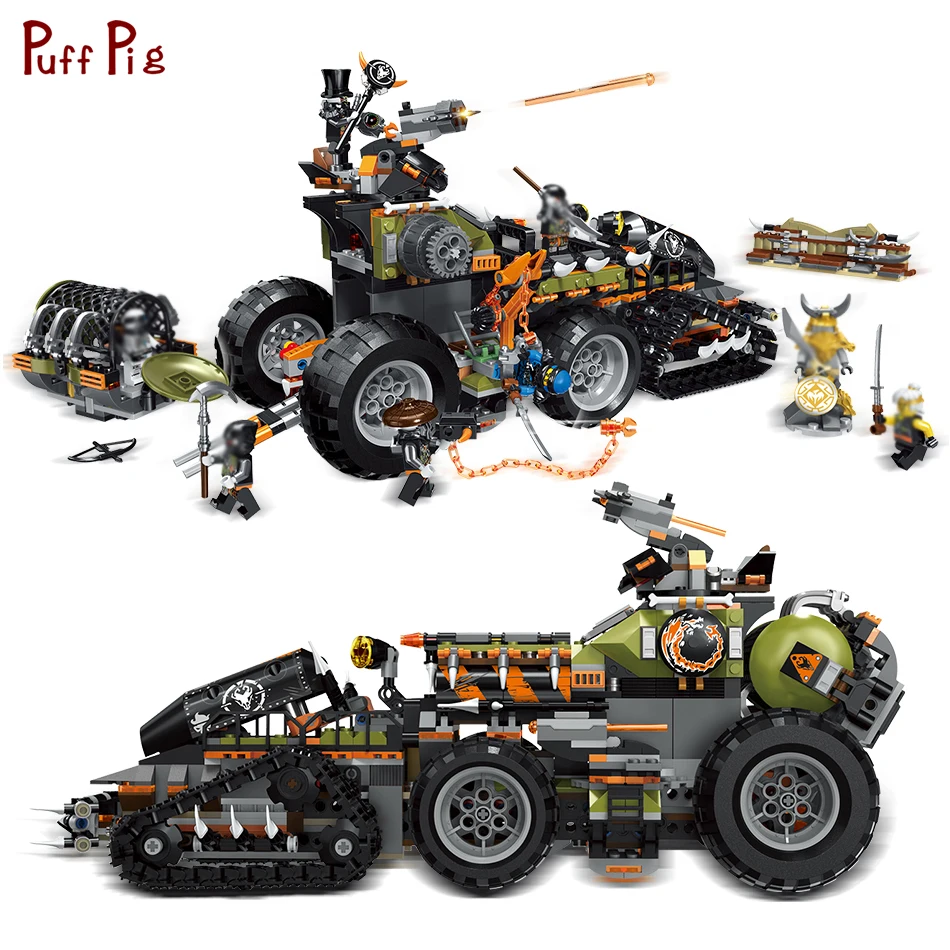 

1320PCS Ninjago Star War Hunted Dragon Car Building Blocks Action Figures Compatible Legoing City Bricks Toys For Child Gifts