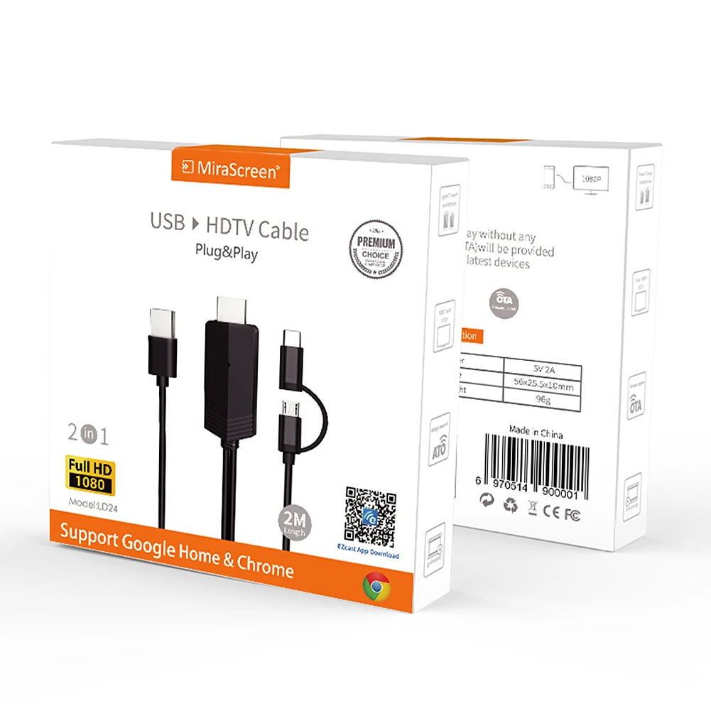 1 шт. тв карты Micro usb Тип C кабель Plug& Play зеркалирование экран для Android HD ТВ адаптер HDMI потокового Full 1080 p