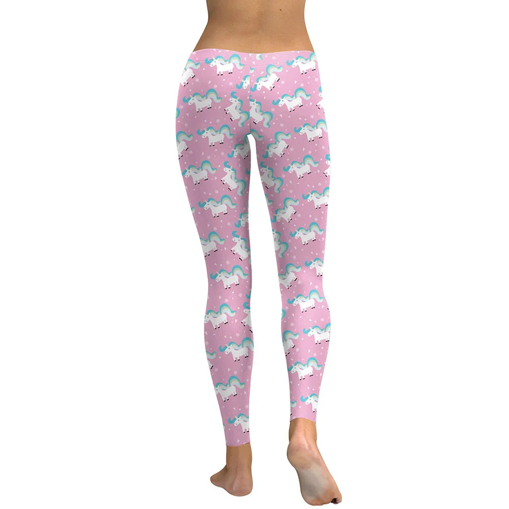 XAXBXC 1830 пикантные Femme Брюки Карандаш Розовый Little Pony Единорог ПЕЧАТНЫЕ Stretch Slim Фитнес тренировки пуш-ап Для женщин леггинсы