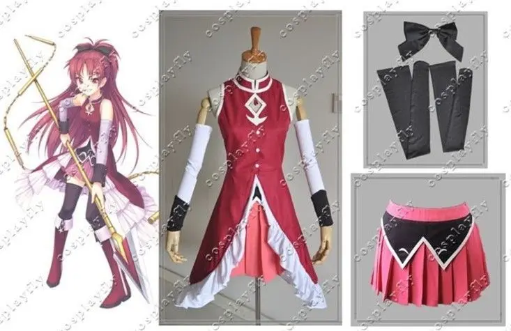 Puella Magi Madoka Magica Kyoko Sakura взрослый карнавальный костюм на заказ сексуальное платье