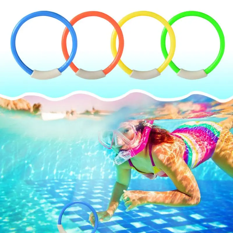 4 шт. кольца для подводного плавания безопасной для детей, купальный костюм одежда для купания, открытый бассейн водные развлечения Дайвинг буй игрушки развивающие, образовательные игры, игрушки в подарок