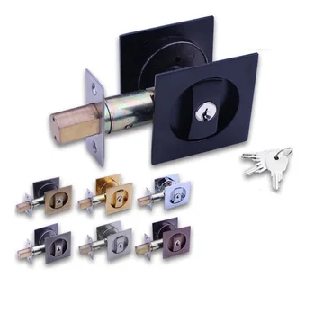 

best Bed Bath Door Lock Mortise Flush Recessed Pull Ring Double Side Square Escape thumb turn