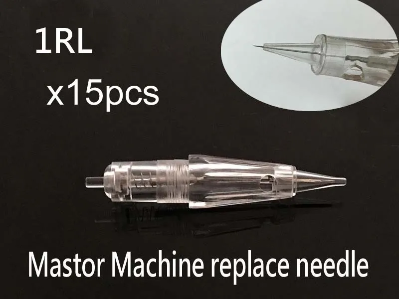 1RL 15PCS Needle Mastor Перманентный макияж цифровой роторный бровей машина комплект, картридж татуировки микроблейдинг лезвия Mastor иглы доступны - Цвет: 1RL 15PCS Needle