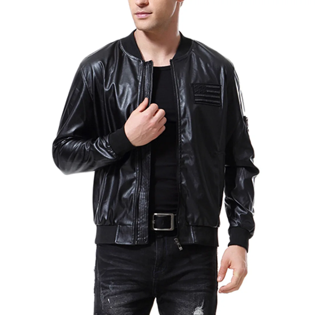 2019 New European And American Men's Autumn Large Size Jacket Washed PU Leather Youth Leather Jacket A001