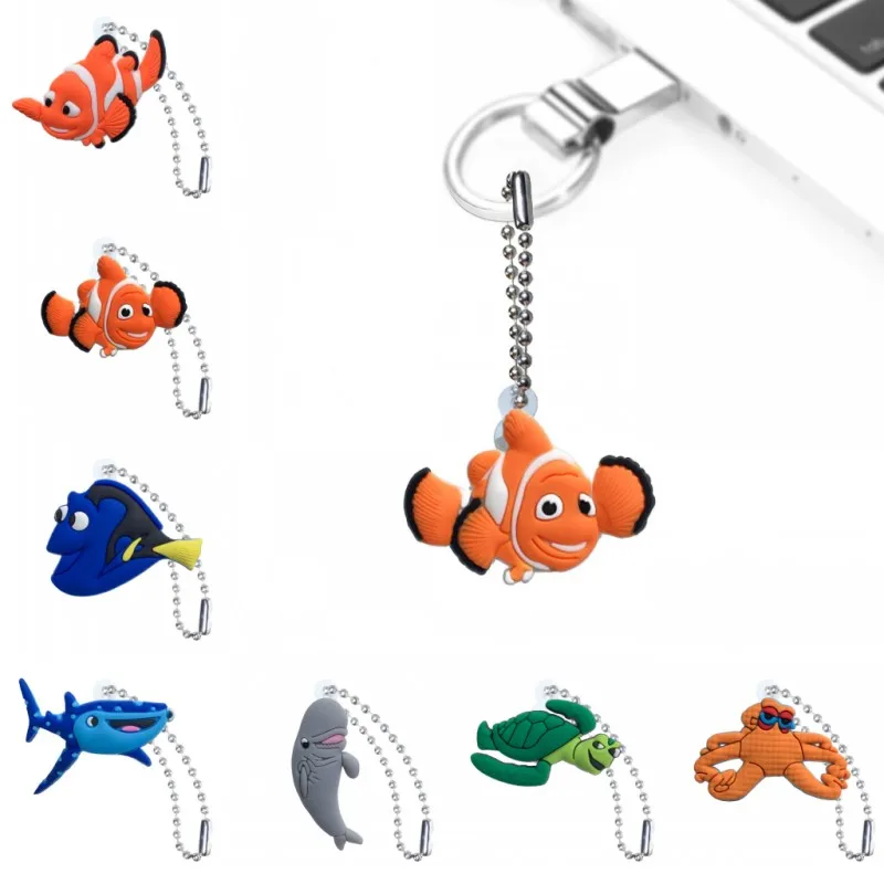 

5pcs/lot Finding Nemo Fashion Ball Charms Multi-function PVC Decoration Kids Key Chains Accessories For School Bags Clothing