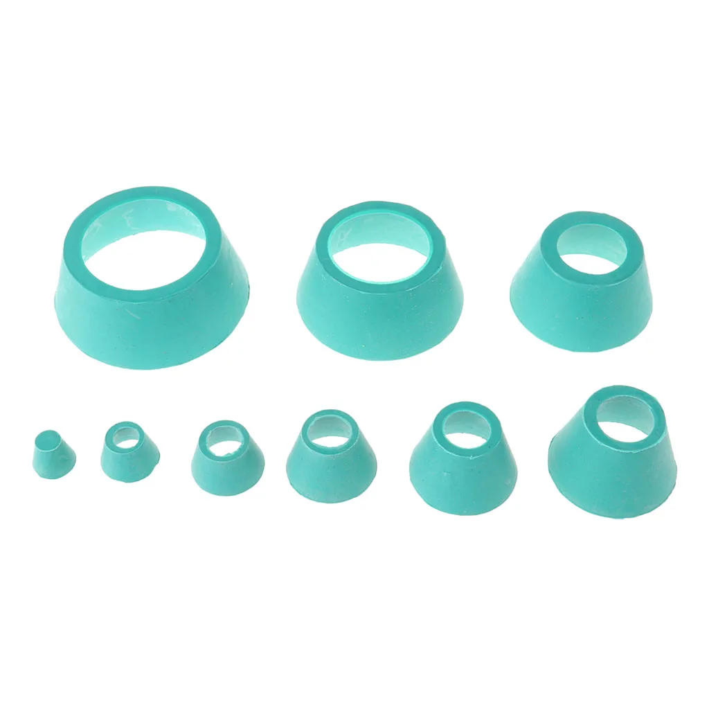 Pack Of 9 Pieces Filter Adapter Cones, Buchner Funnel Flask Adapter Set, Tapered Collar -Green
