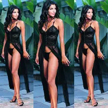 Женское сексуальное прозрачное женское белье, кружевное ночное белье, Длинное ночное платье, элегантное Тедди ночное белье, эротический ночной комплект dessous