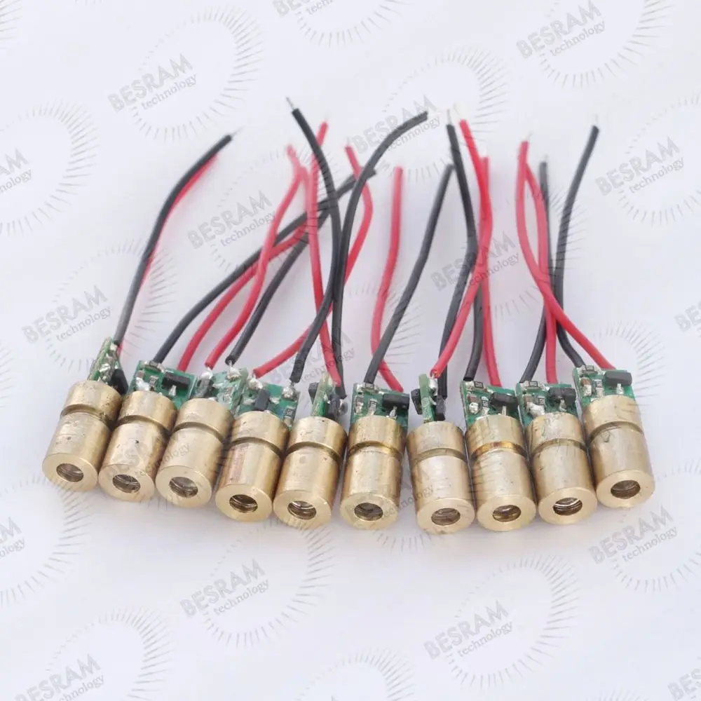 

50pcs 6*16.5mm Mini 635nm Orange Red Dot 5mW Diode Laser Module