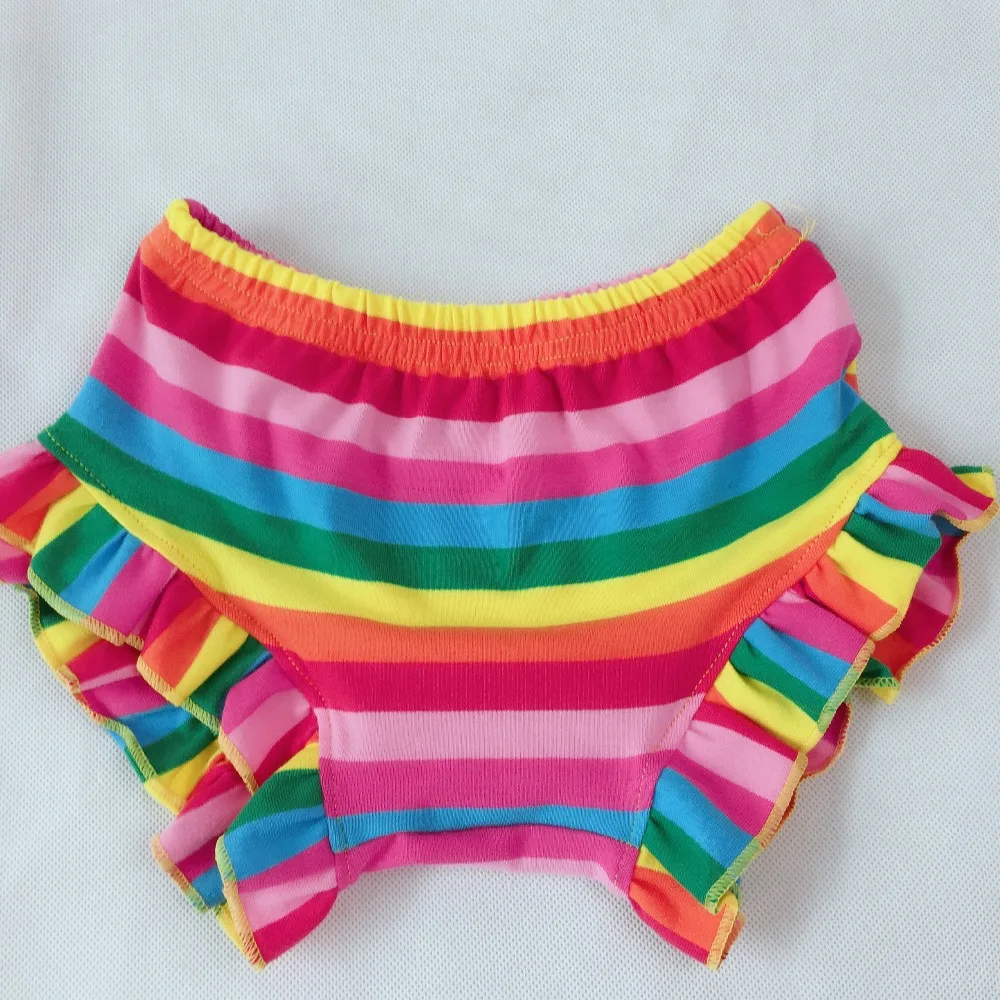 

new colorful stripes pattern Ruffles Children hot sale children's fashion cotton shorts