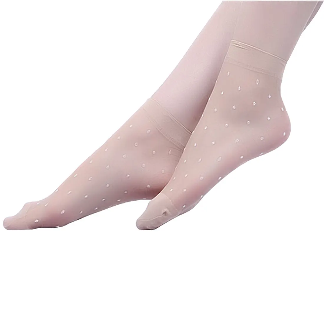 

New 10Pair/Lot Hot Sale Cool Breathable Summer Style Sexy Black Skin Socks Pure Color Dots Women Girls Nylon Socks