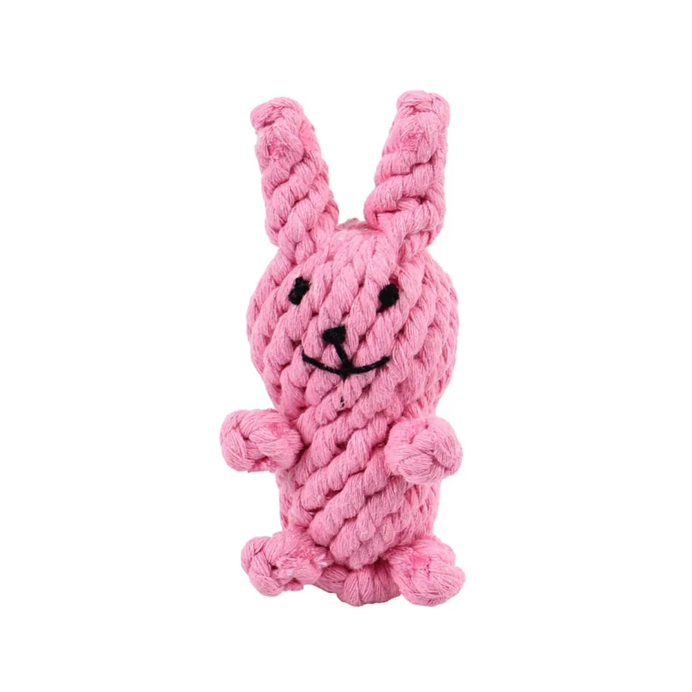 Cute Rabbit Small Medium Dogs Pets Chew Toys Braided Cotton Rope Toys