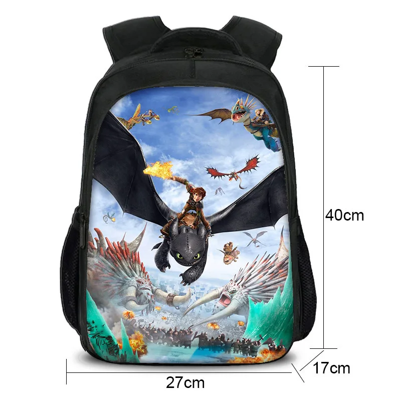 

Kids Toothless Light Fury Printed Backpack How To Train Your Dragon 3 The Hidden World Kanpsack boy girl Schoolbag Study Bookbag