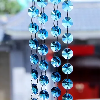 

Free Shipping 14mm 200m Octagonal Beads Strand Line Chain Crystal Wedding Party Garland Decorations Festival Curtain Chains