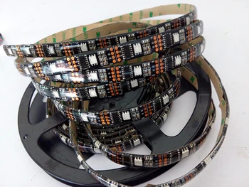 

5M WS2801 32leds/m DC5V 32pixels/M IP65 LED pixel strip;38W;waterproof in silicon coating;black pcb
