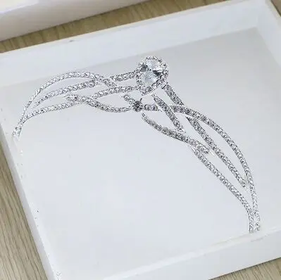 Bridal Butterfly Flower Waterdrop Silver Color Diamante Crystal tiara hairbands crown earrings wedding hair accessories wholesale (5)