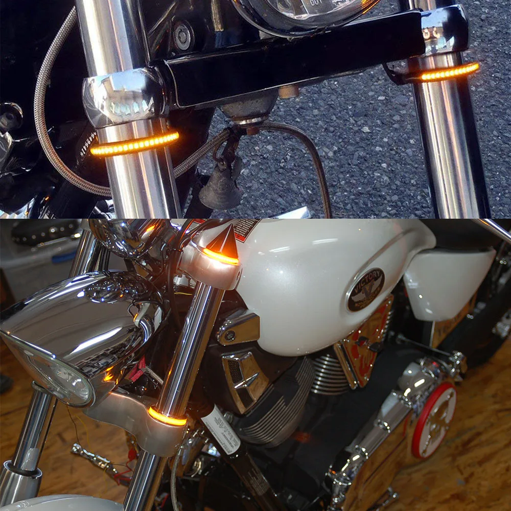 2 шт. передняя вилка для мотоцикла, сигнальный светильник, водонепроницаемый Светодиодный светильник для мотоцикла