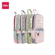 Deli Canvas Pencil case bags for School girls boys Cute Pencil-case box Stationery products office school Supplies 66626 veevanv fortnite battle royale prints boys pencil bags children school stationery purse teenage office supplies organizer wallet
