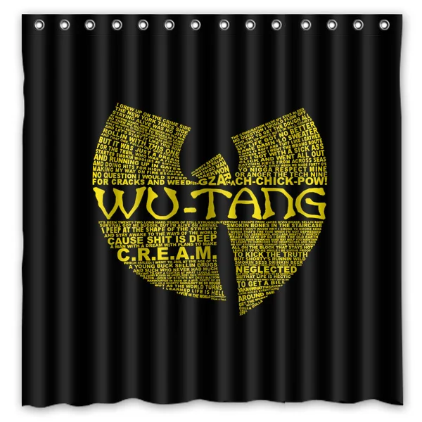

Bathroom Products Polyester Fabric Wu-Tang Clan Printed Shower Curtains Waterproof Washable Curtain 72"*72" 12pcs Hooks