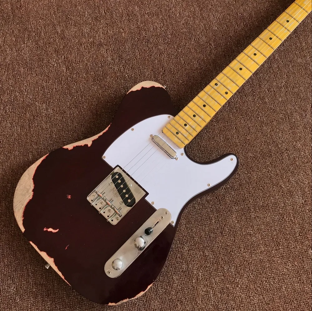 

New style,6 Strings Maple fingerboard Electric Guitar, high quality pickups gitaar relics by hands guitarra.real photos
