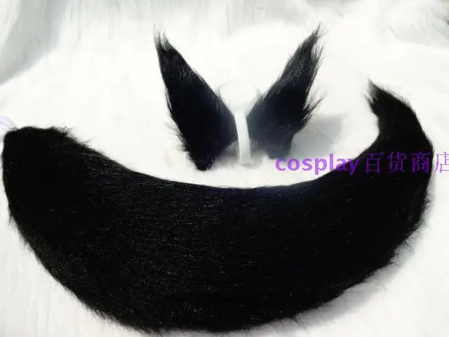 

Universal Long Black Plush Tail Cosplay Shirakiin Ririchiyo Props Stage Show Demon Fox Beast Tail