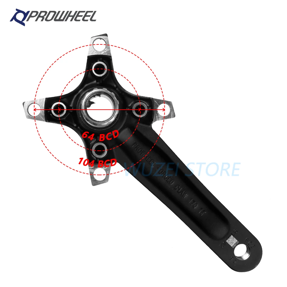 WUZEI mtb велосипедные рукоятки пластины 4 лак для ногтей, 104 BCD 170/175 мм/30/32/34/36/38 T Круглый звездочки шатун для горного велосипеда комплект велосипедная часть